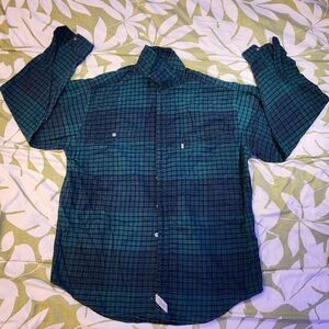 90's Vintage Levi's Flannel Shirt Mens Large Green Plaid Long Slee